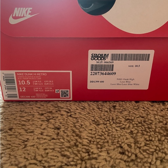 🔵 Nike Dunk High🔵…Men’s 10.5…Laser Blue/White Hightop Dunks! - Picture 5 of 5